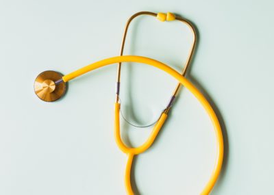 a bright yellow stethoscope